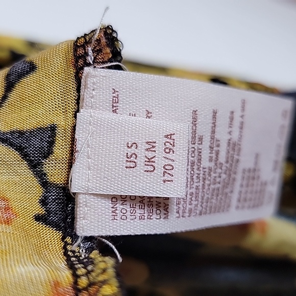 NWT Free People yellow black balloon sleeve love letter hi/low tunic dress - Picture 12 of 13